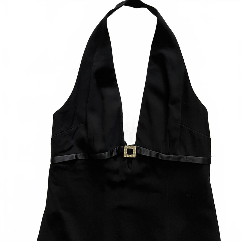 Vintage David Meister Halter LBD with Plunging Neckline